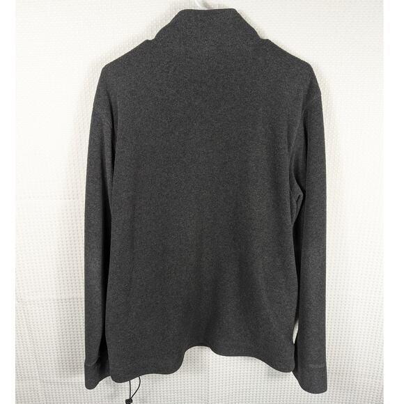 Gap L Gray Fleece Quarter Zip Pullover Mens Long Sleeve Casual Warm Sweater - Picture 3 of 3